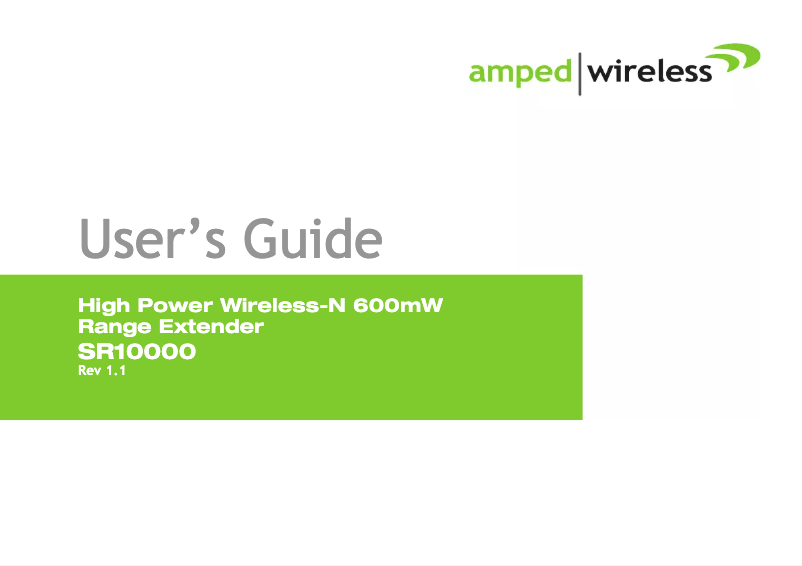 Page n°1 - Manuel utilisateur Amped Wireless HighPower SR10000