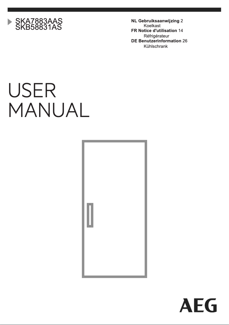 Page n°1 - Manuel utilisateur AEG SKA7883AAS