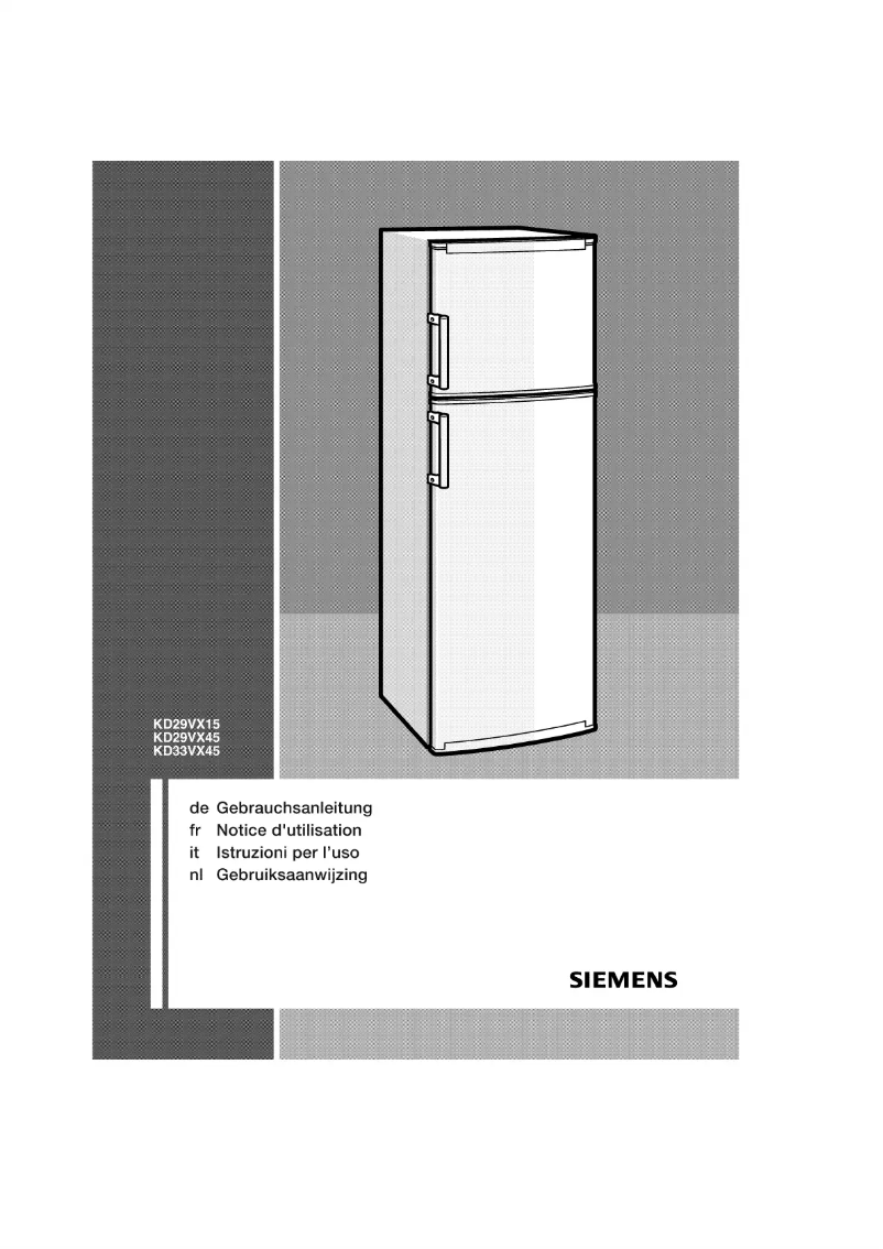 Page n°1 - Manuel utilisateur Siemens KD29VX45