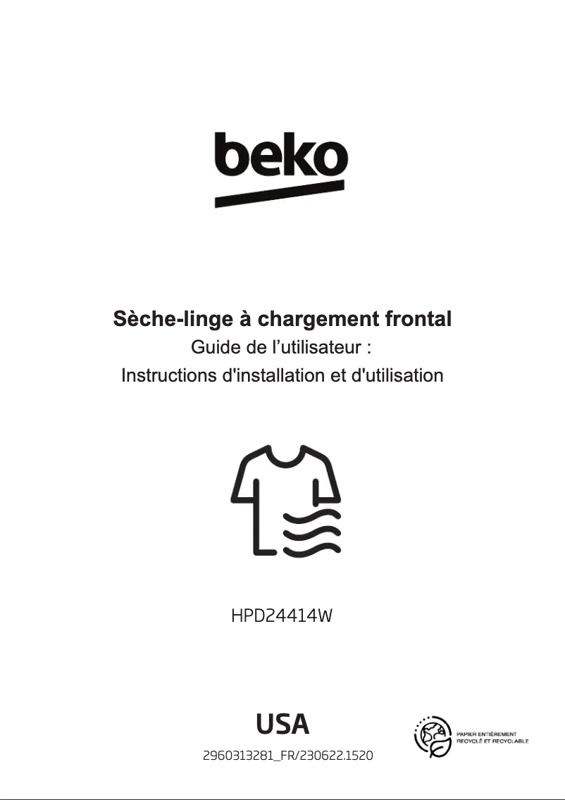 Page n°1 - Manuel utilisateur Beko HPD24414W
