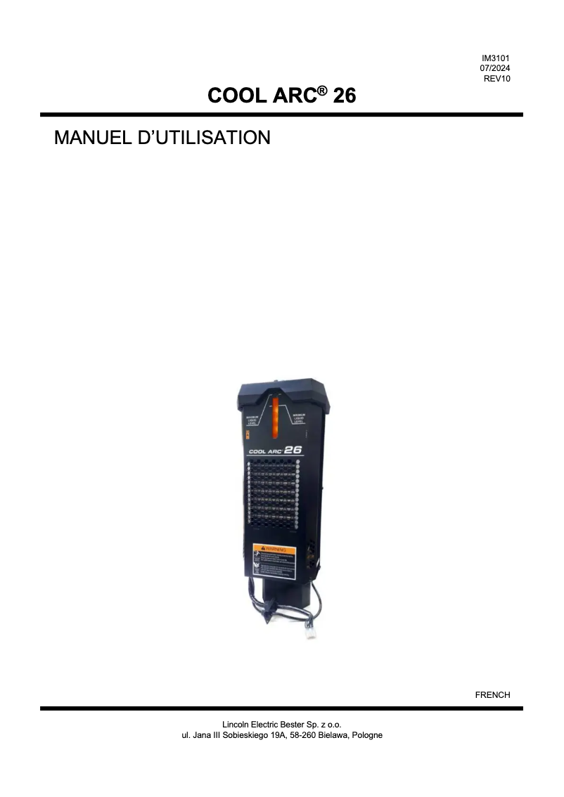 Página 1 del manual Manual de usuario Lincoln Electric COOLARC 26