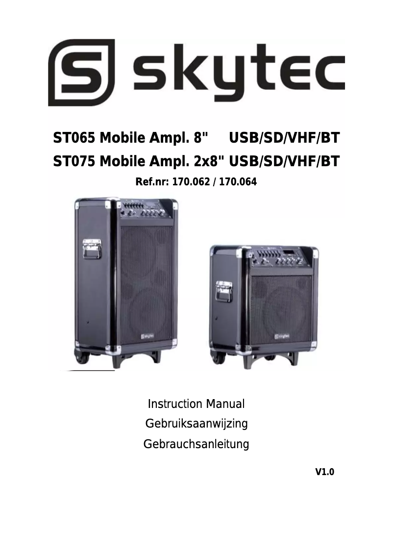 Page n°1 - Manuel utilisateur Skytec ST075