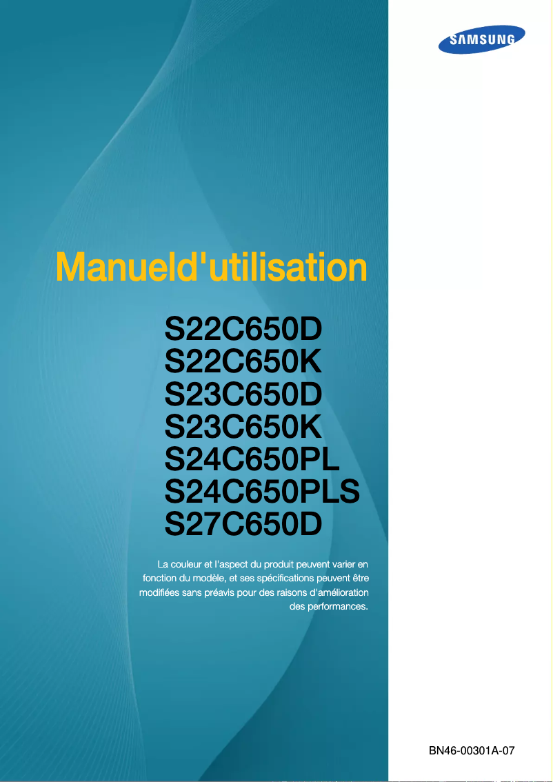 Image de la première page du manuel de l'appareil S27C650D