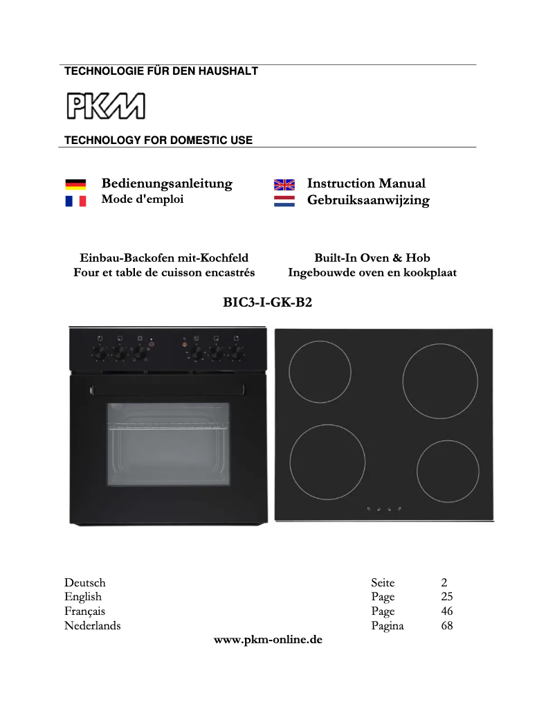 Page 1 de la notice Manuel utilisateur PKM BIC3-I-GK-B2