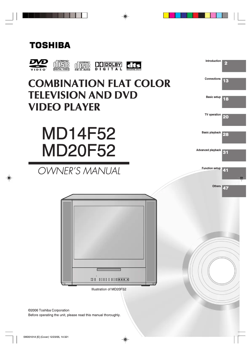 Página 1 del manual Manual de usuario Toshiba MD20F52