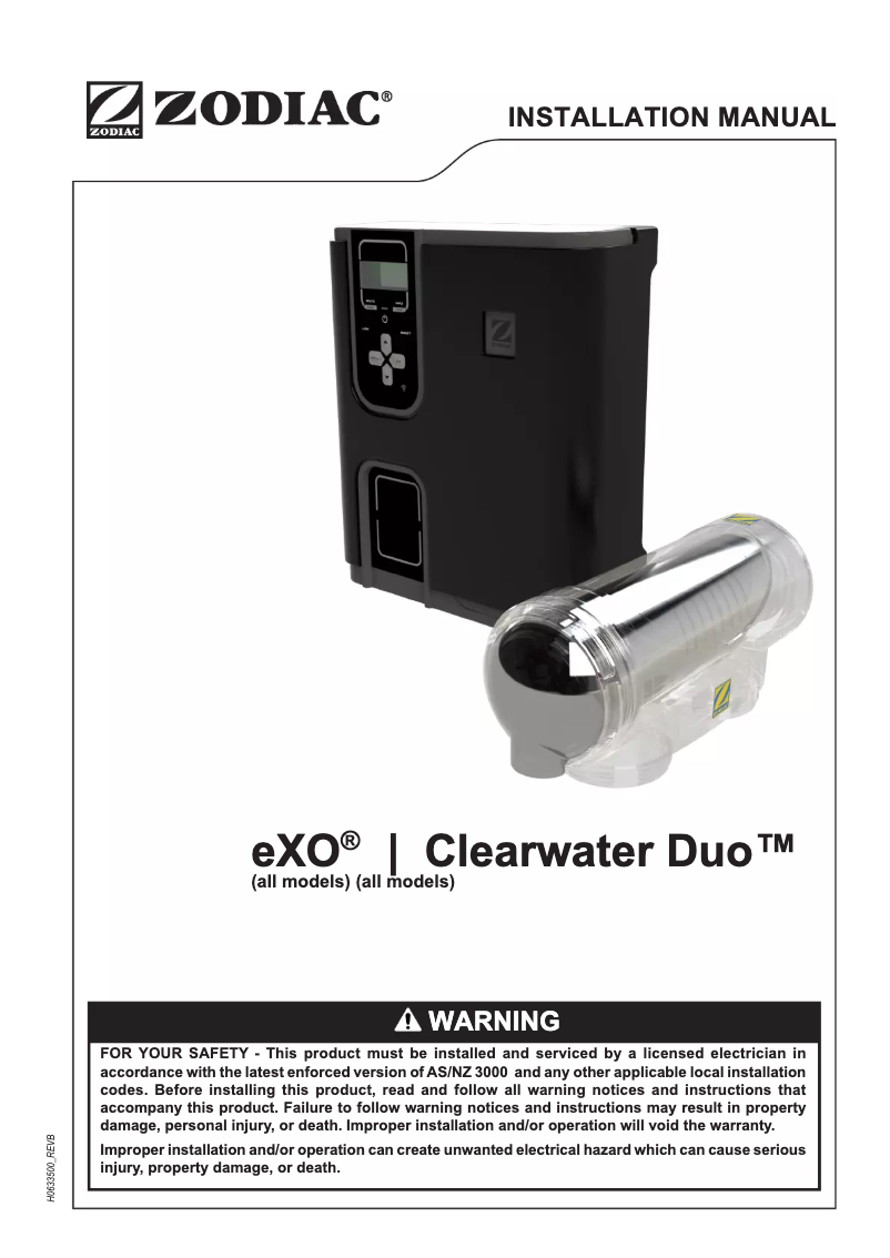 Image de la première page du manuel de l'appareil EXO Pro