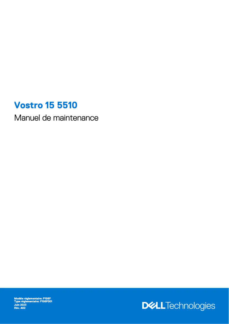 Image de la première page du manuel de l'appareil Vostro 15 5510