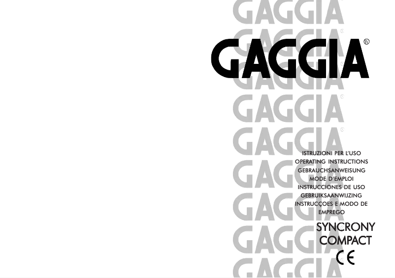 Page 1 de la notice Manuel utilisateur Gaggia Syncrony Compact