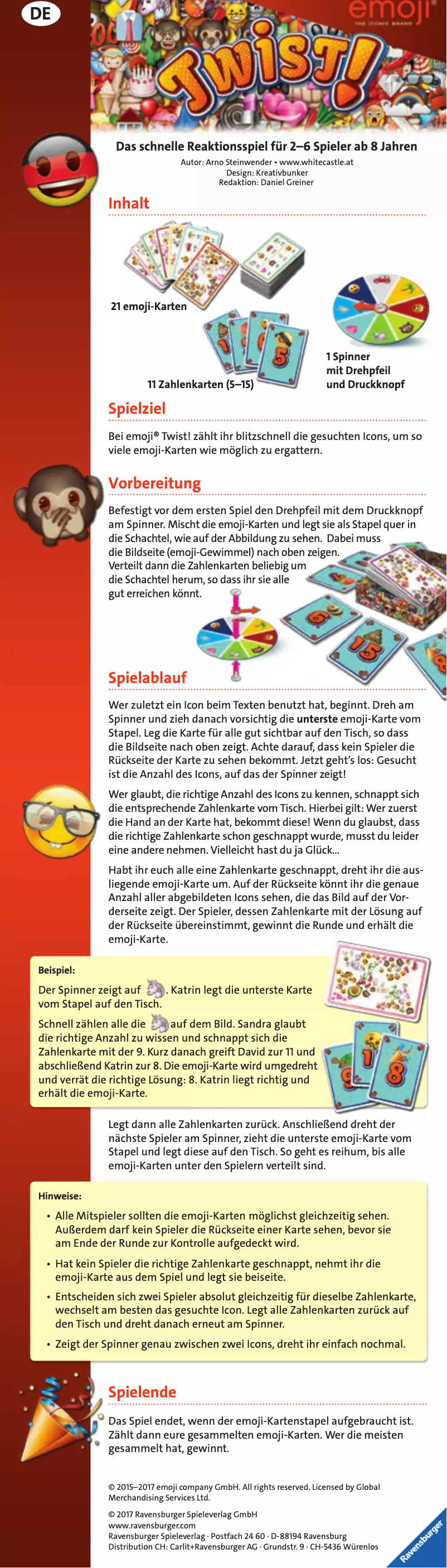 Image de la première page du manuel de l'appareil Emoji twist