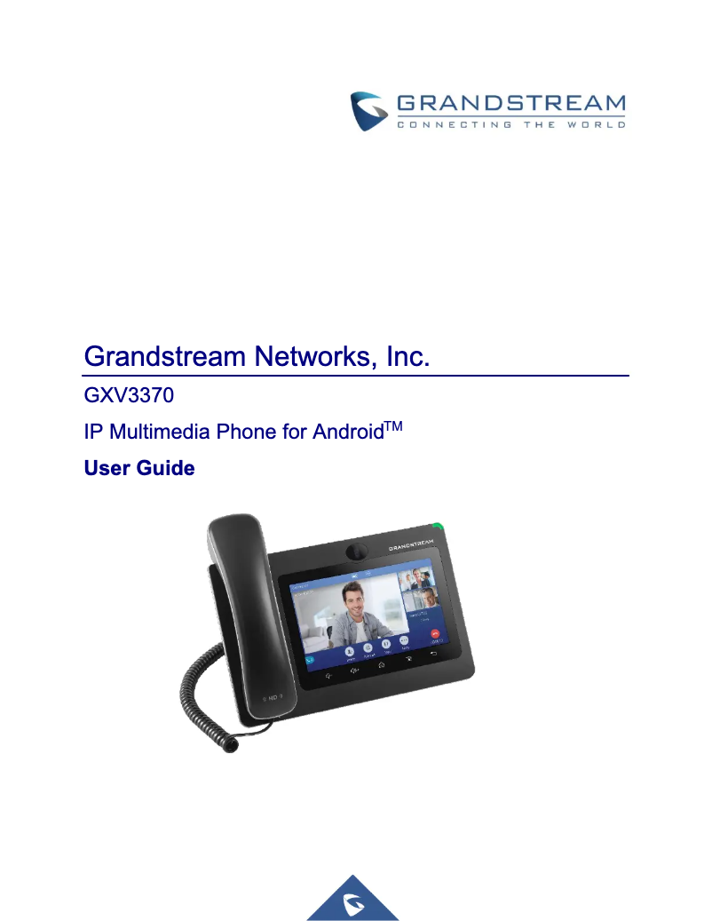 Page n°1 - Manuel utilisateur Grandstream GXV3370