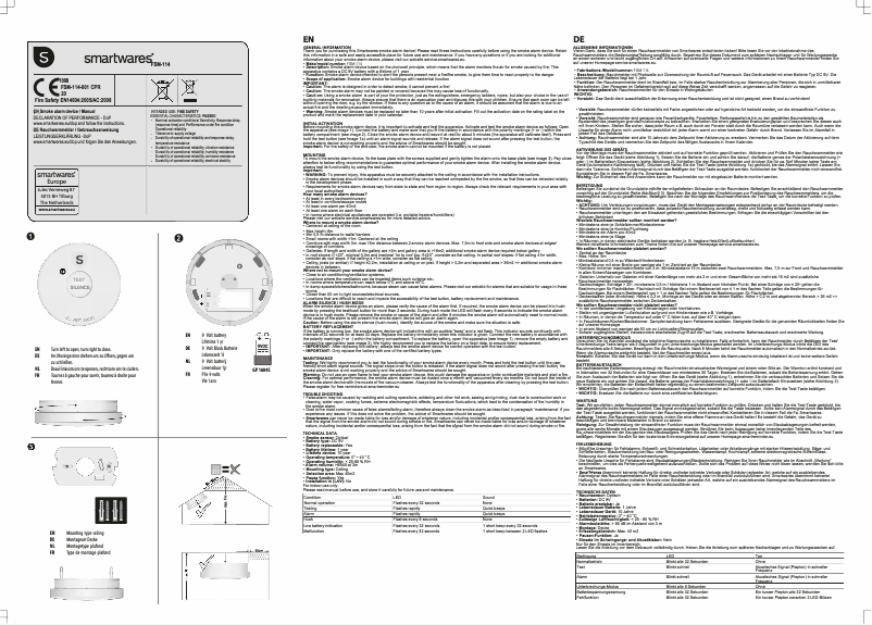Page n°1 - Manuel utilisateur Smartwares FSM-11410