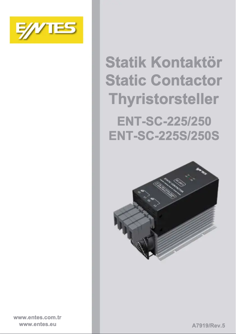 Page 1 de la notice Manuel utilisateur ENTES ENT-SC-250