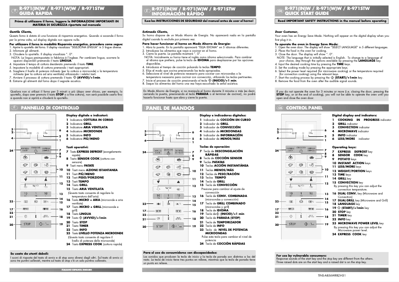 Page 1 de la notice Manuel utilisateur Sharp R971IN