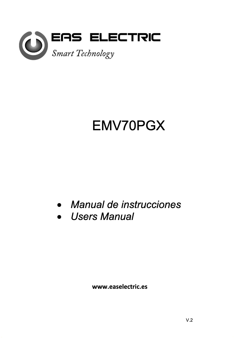 Page 1 de la notice Manuel utilisateur EAS Electric EMV70PGX