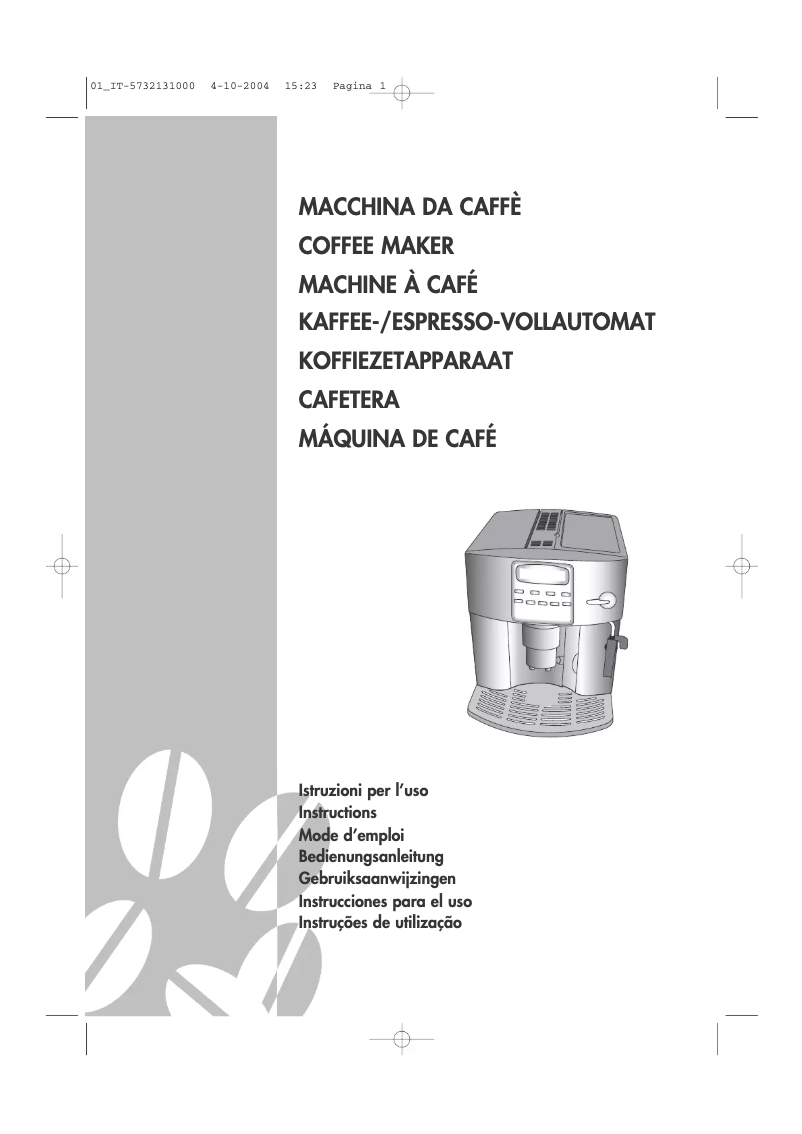 Page n°1 - Manuel utilisateur DeLonghi Magnifica EAM3400