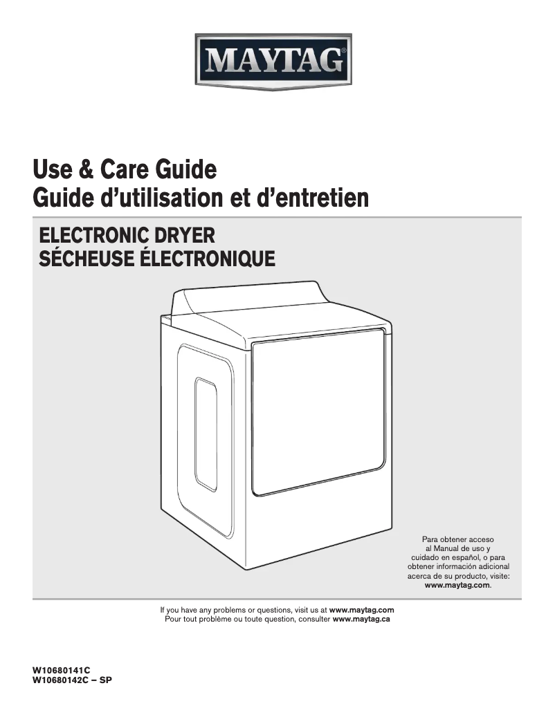 Page n°1 - Manuel utilisateur Maytag MGDB855DC