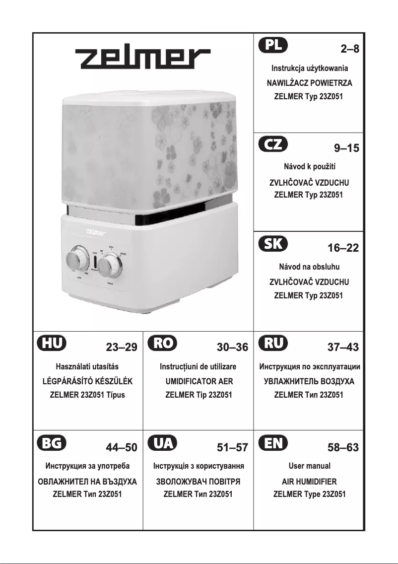 Page 1 de la notice Manuel utilisateur Zelmer 23Z051