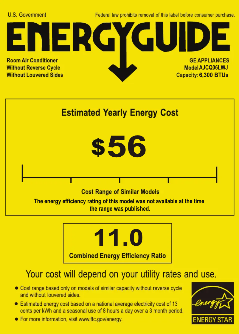 First page image of the manual for AJCQ06LWJ
