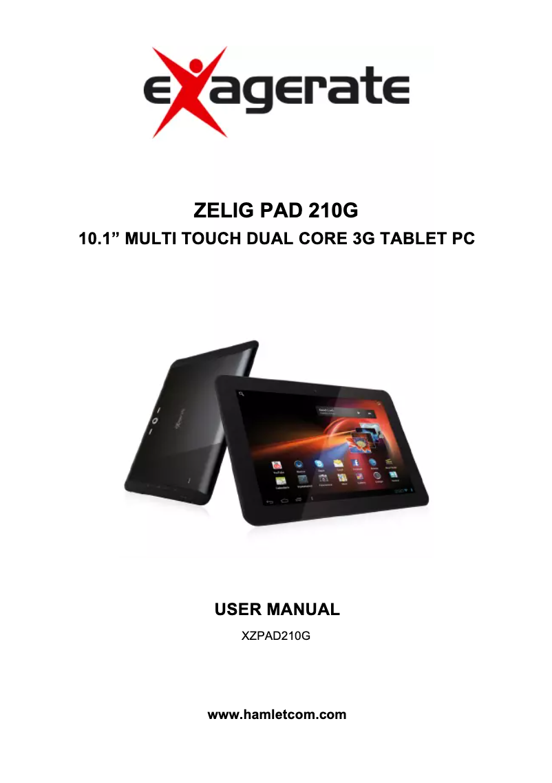 Page 1 de la notice Manuel utilisateur Exagerate Zelig Pad XZPAD210G