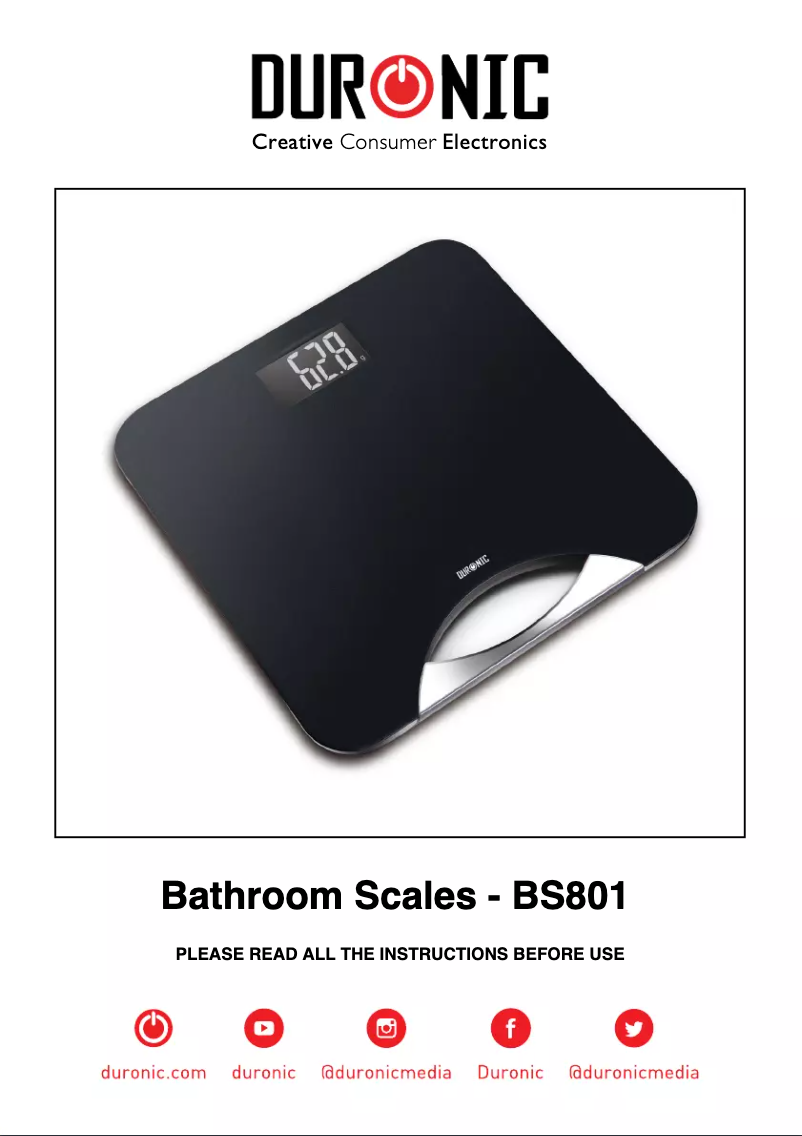 Page 1 de la notice Manuel utilisateur Duronic BS801