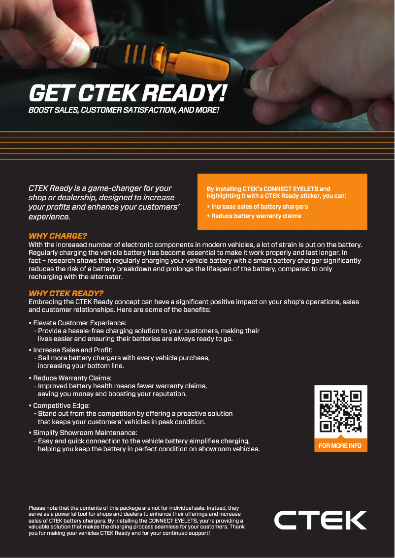 Page 1 de la notice Mode d'emploi Ctek READY POWERSPORT