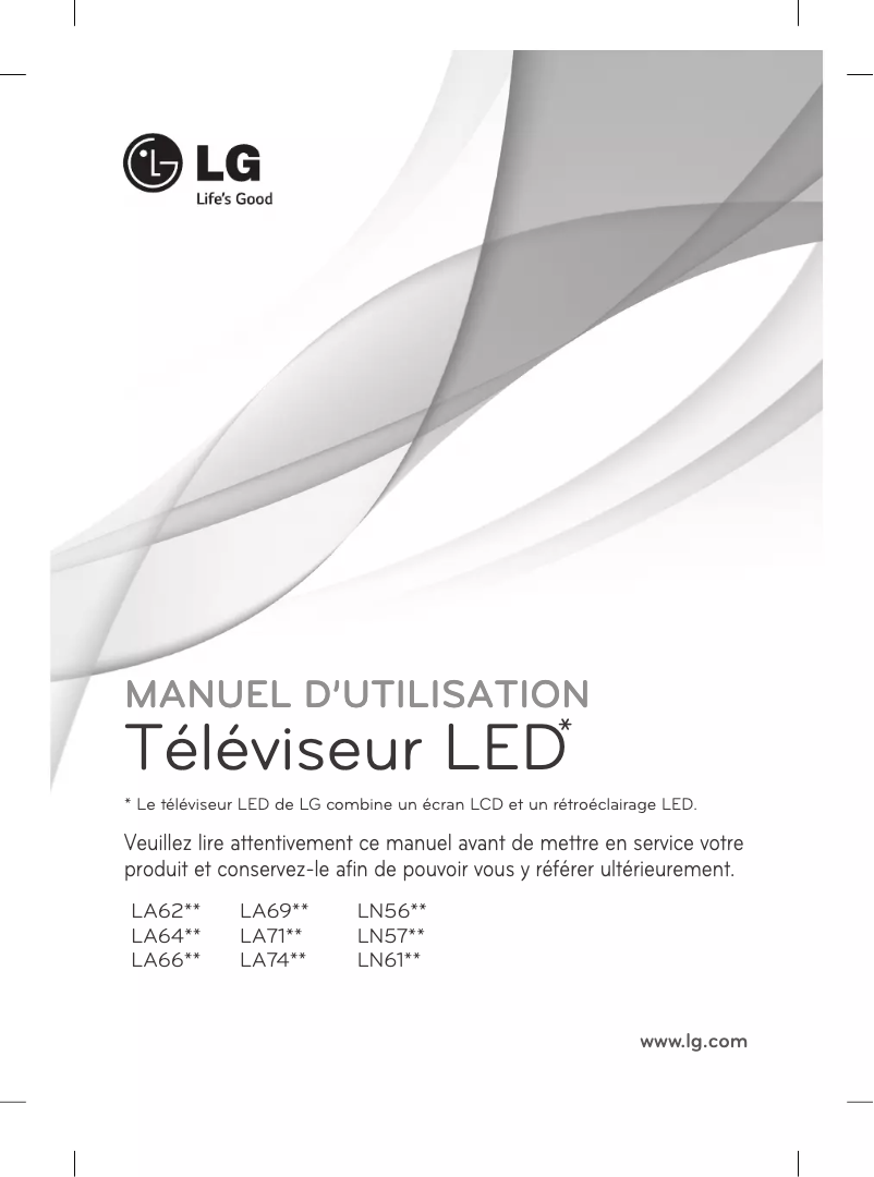 Image de la première page du manuel de l'appareil 42LA6600