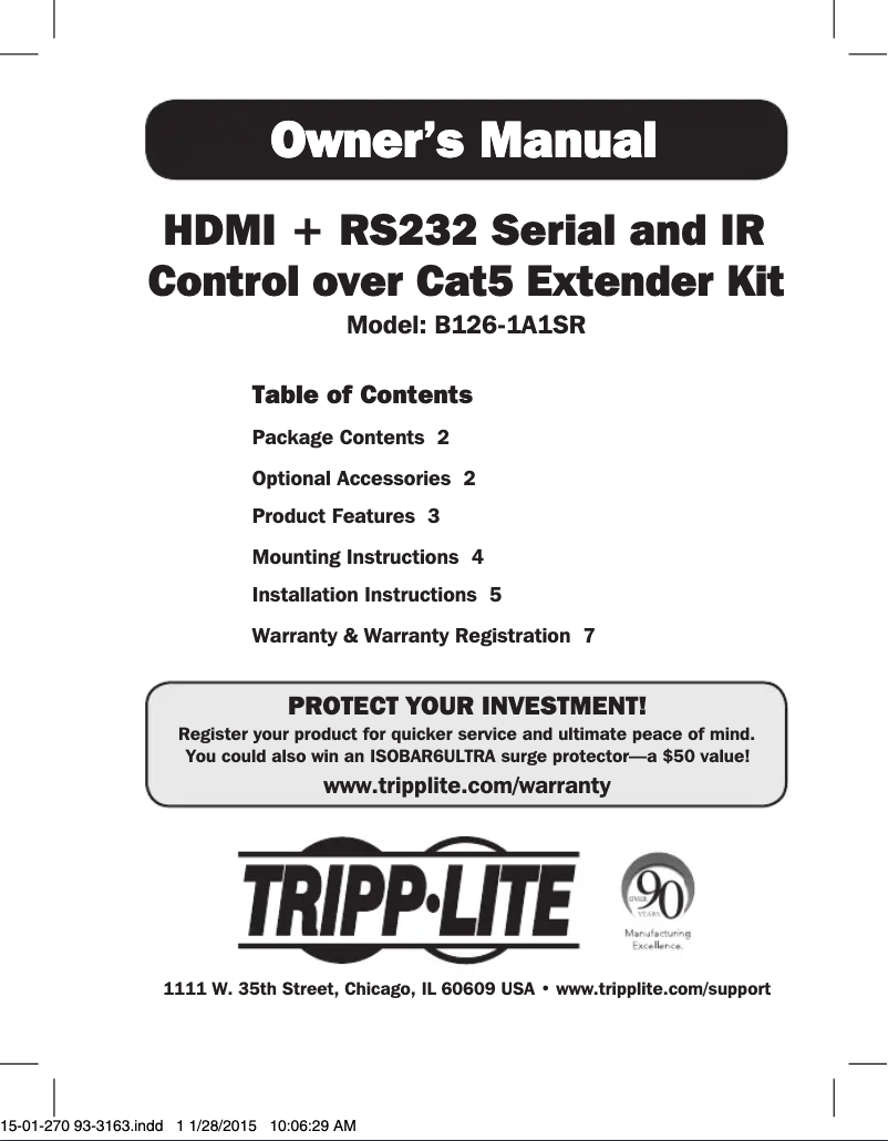 Image de la première page du manuel de l'appareil B126-1A1SR