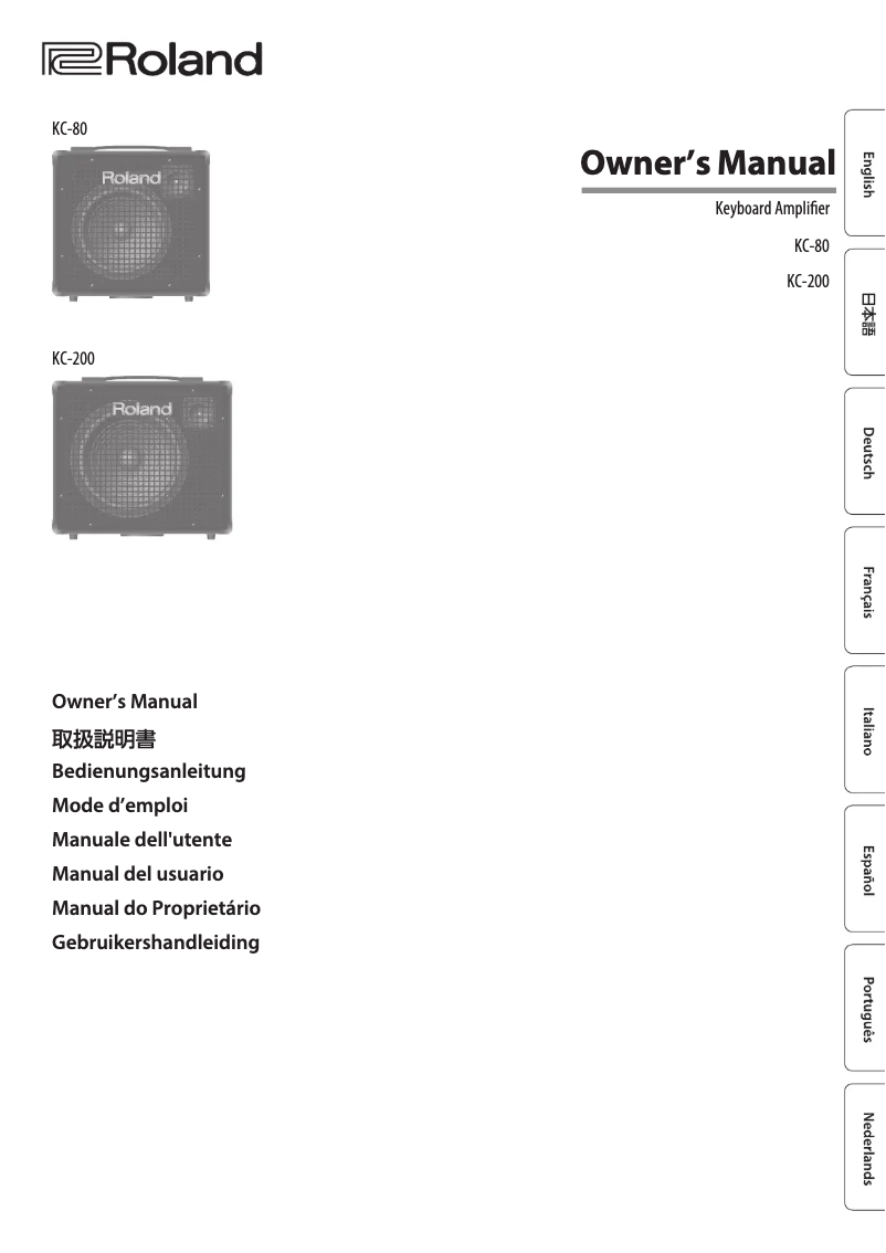 Page n°1 - Manuel utilisateur Roland KC-200
