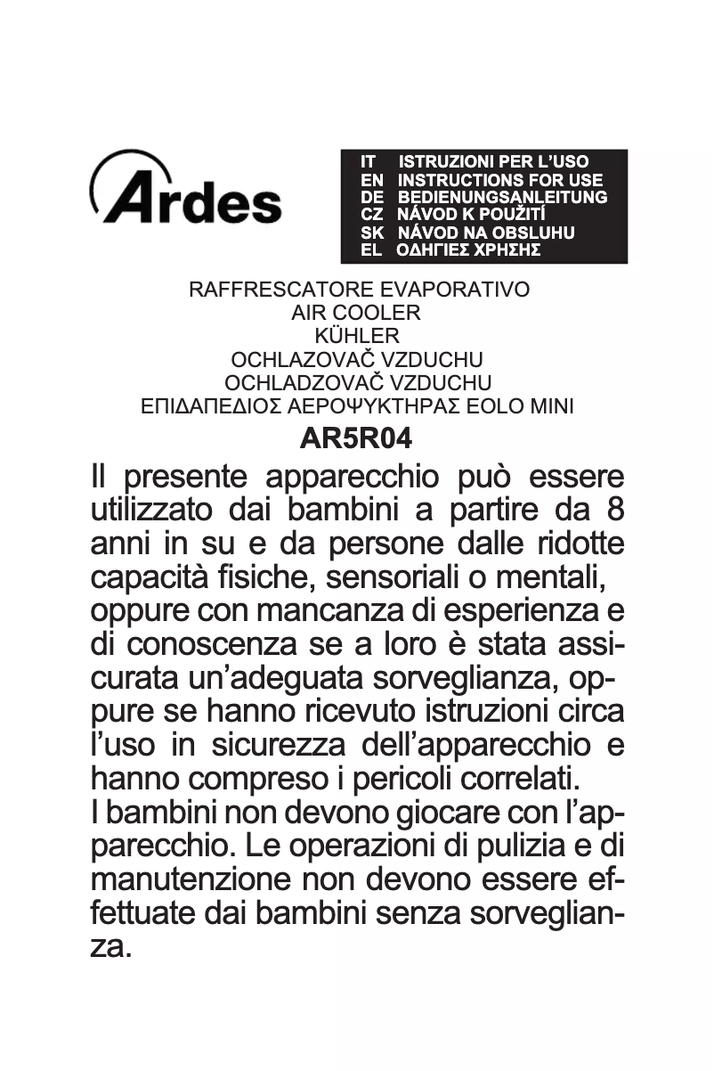 Página 1 del manual Manual de usuario Ardes AR5R04