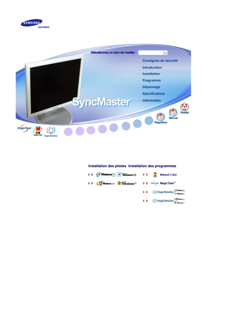 Image de la première page du manuel de l'appareil SyncMaster 760B