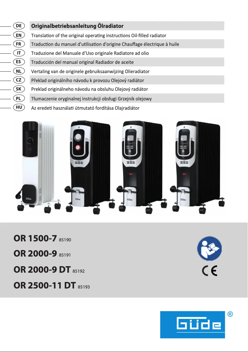 Page n°1 - Manuel utilisateur Güde OR 2000-9 DT