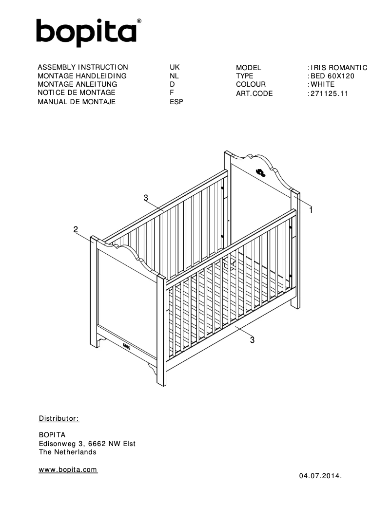 Page n°1 - Manuel utilisateur Bopita Romantic Iris