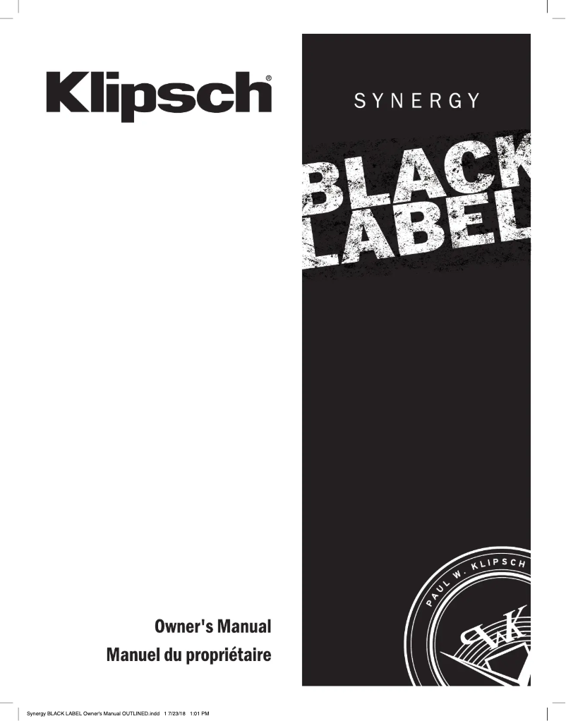 Image de la première page du manuel de l'appareil Synergy Black Label C-200
