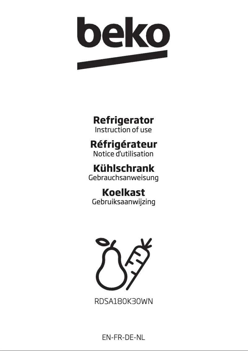 Page n°1 - Manuel utilisateur Beko RDSA180K30WN