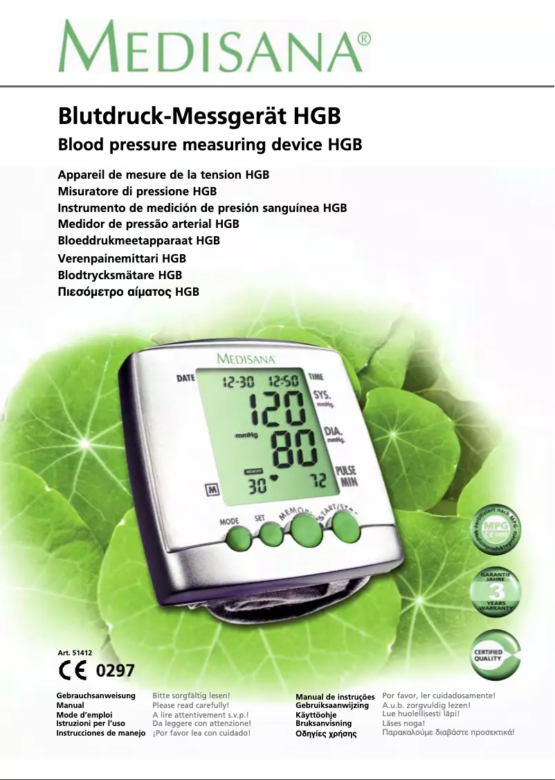 Image de la première page du manuel de l'appareil HGB