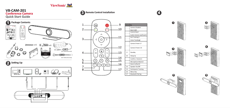 Page n°1 - Guide de démarrage rapide Viewsonic VB-CAM-201