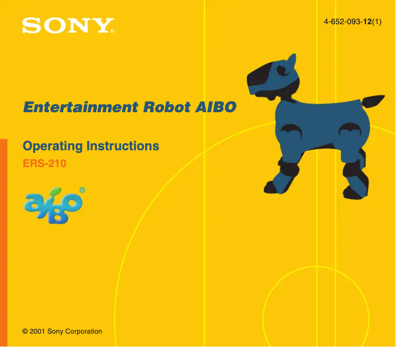 Page n°1 - Manuel utilisateur Sony AIBO ERS-210