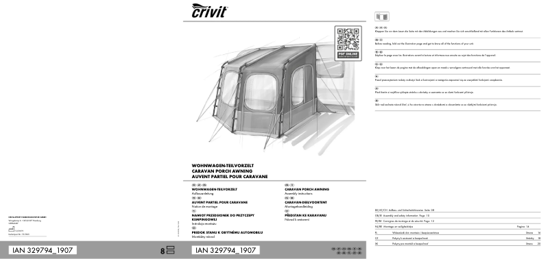 Page 1 de la notice Manuel utilisateur Crivit IAN 329794