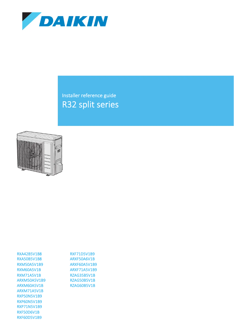 Page n°1 - Manuel utilisateur Daikin RXM25A5V1B9