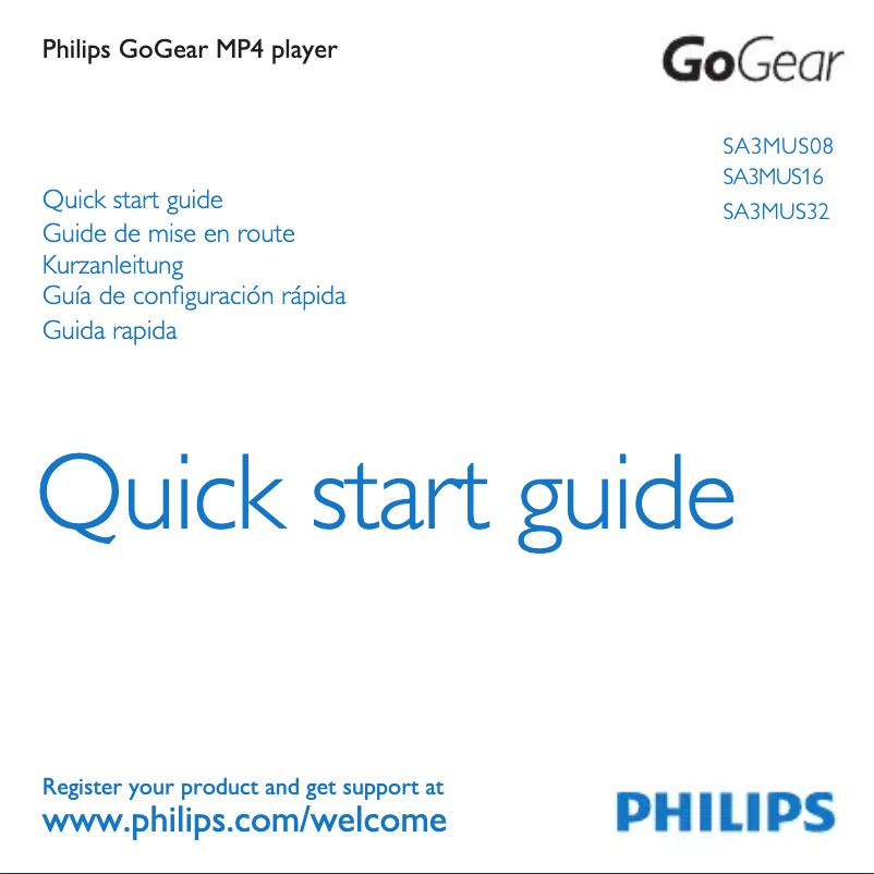 Page 1 de la notice Manuel utilisateur Philips GoGear SA3MUS16S
