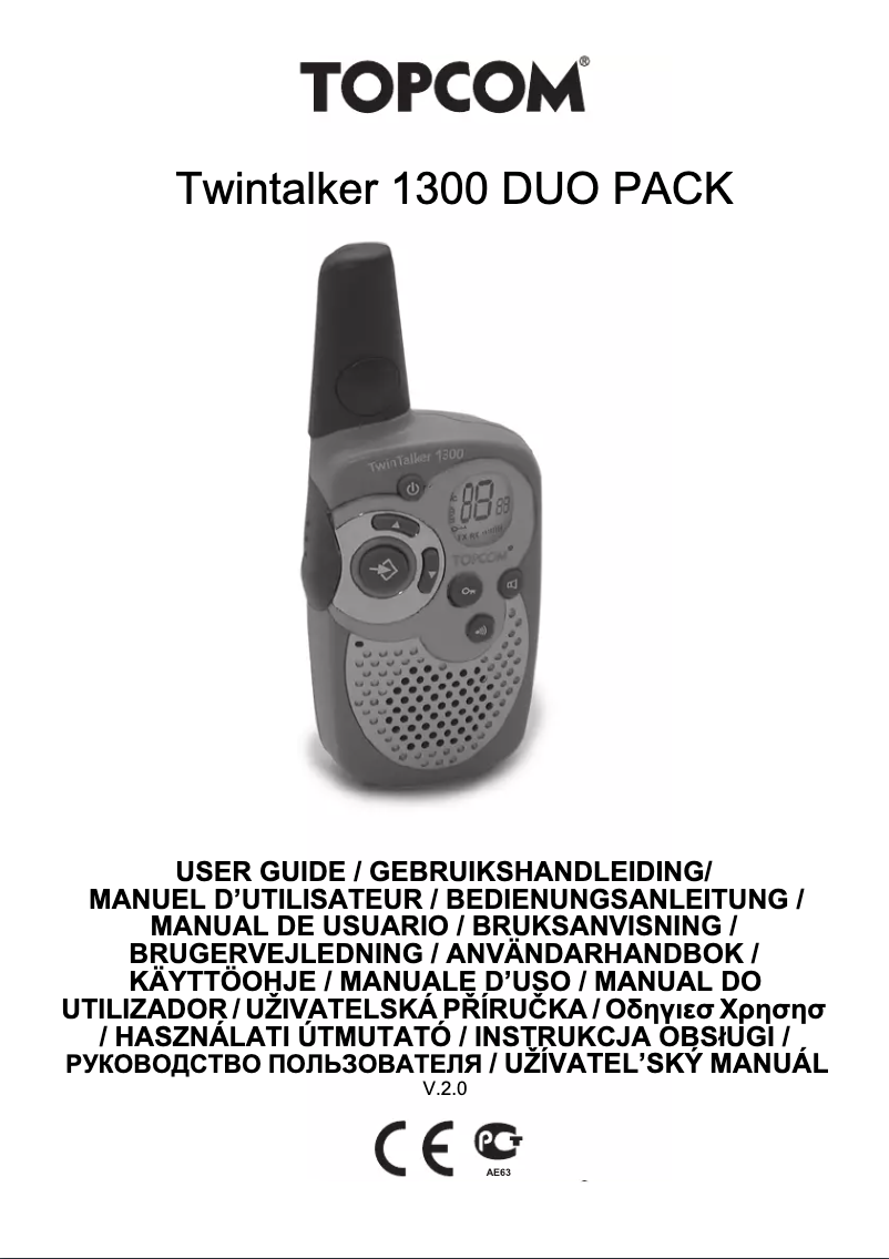Image de la première page du manuel de l'appareil Twintalker 1300 Communication Box