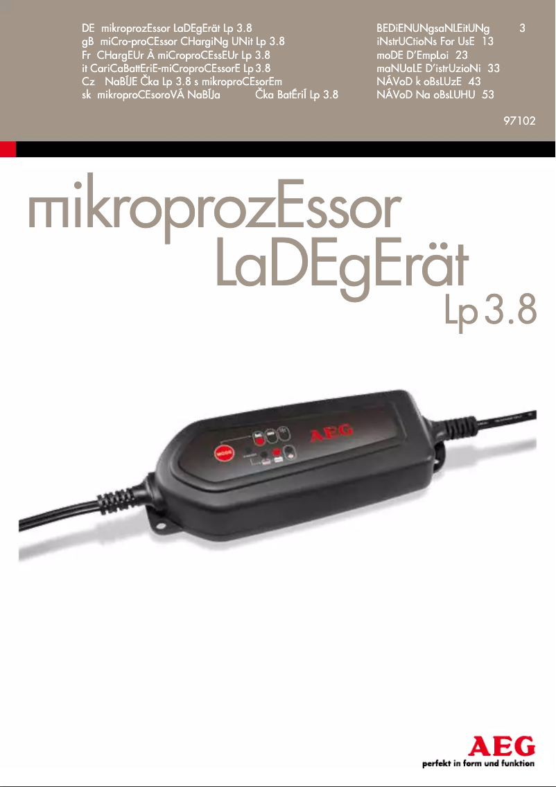 Página 1 del manual Manual de usuario AEG LP 3.8