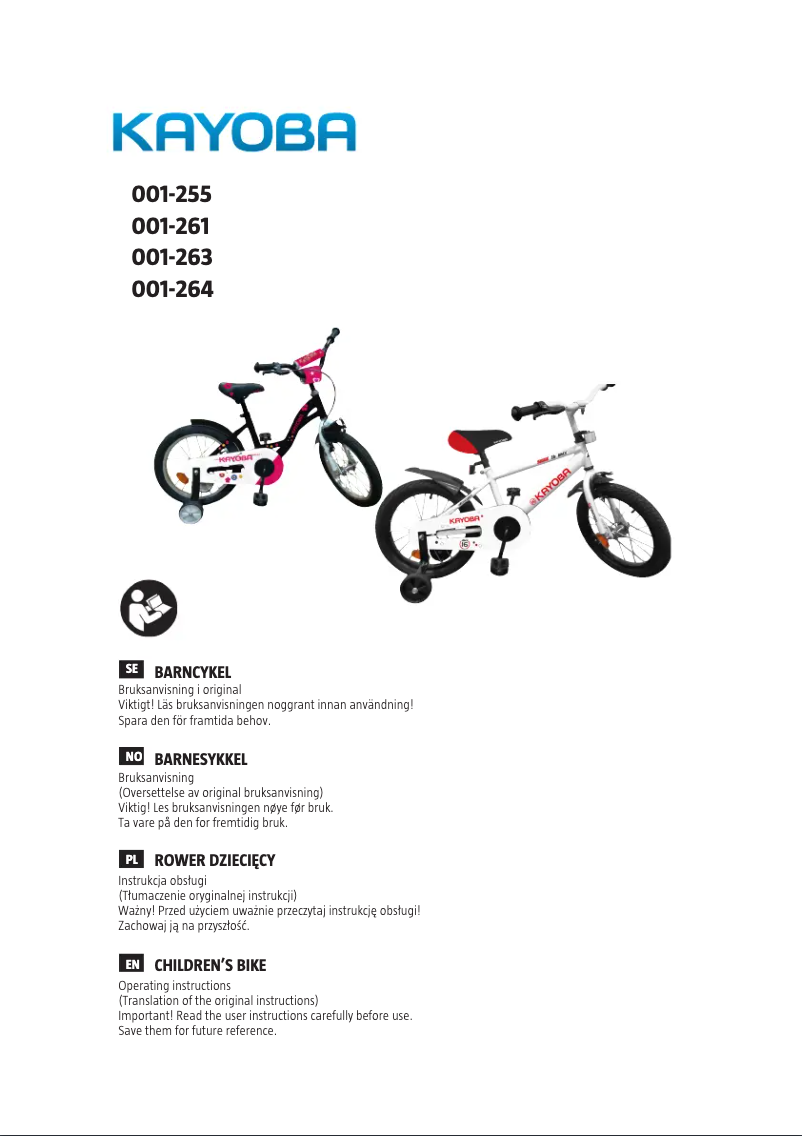 Page 1 de la notice Manuel utilisateur Kayoba 001-263