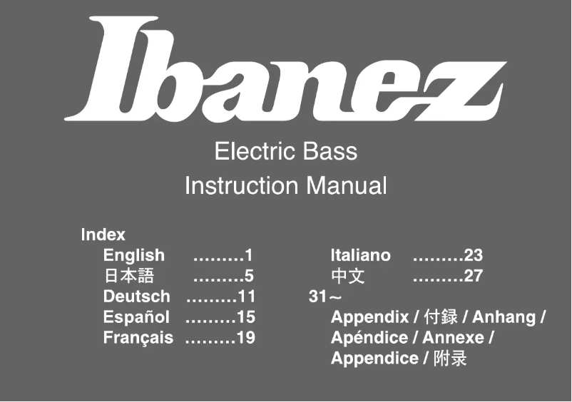 Page n°1 - Manuel utilisateur Ibanez BTB1405E