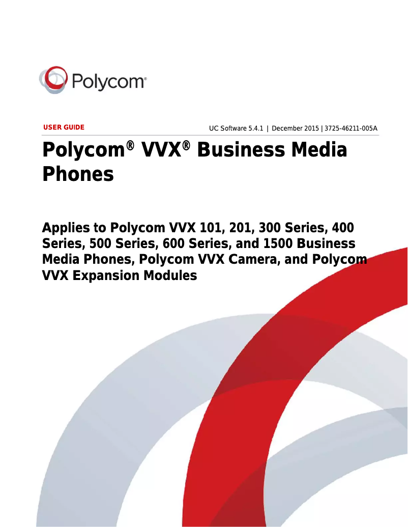 Page n°1 - Manuel utilisateur Polycom VVX 501