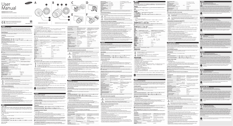 Page 1 de la notice Manuel utilisateur Samsung NX-M 9 mm F3.5 ED
