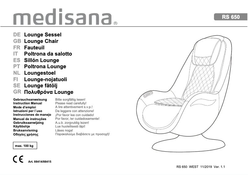 Image de la première page du manuel de l'appareil RS 650