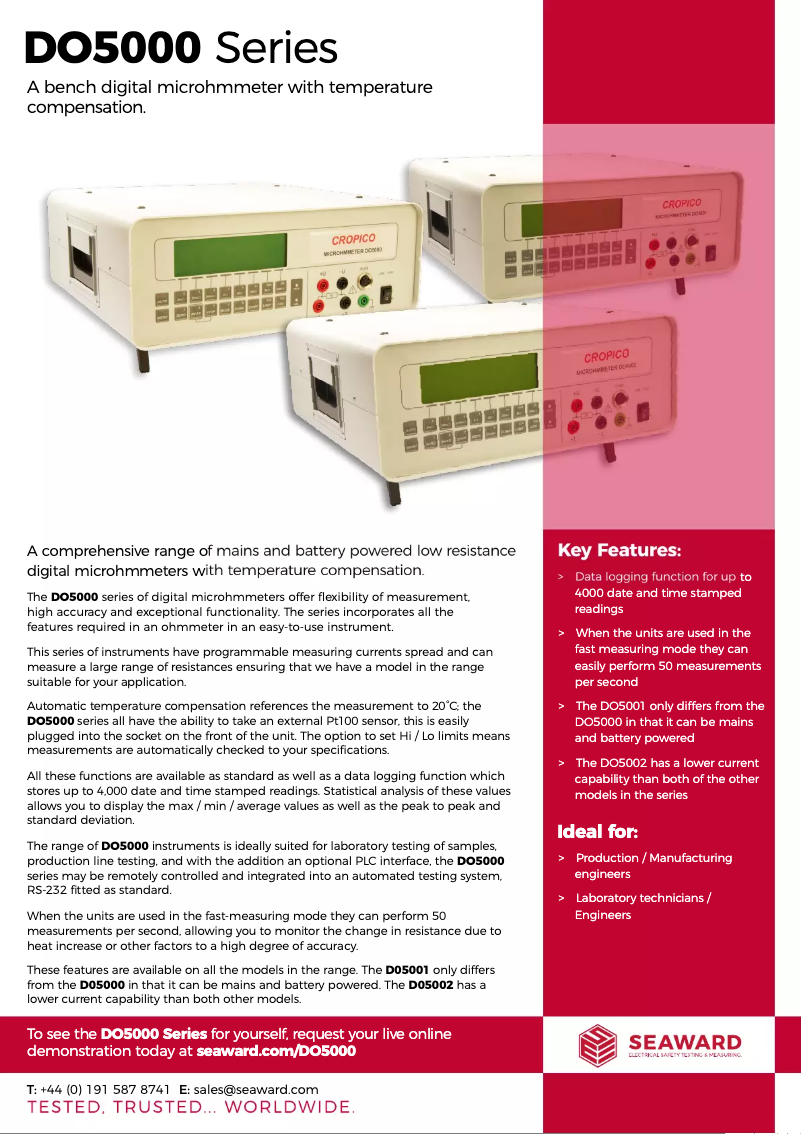 Page n°1 - Fiche technique Cropico DO5000