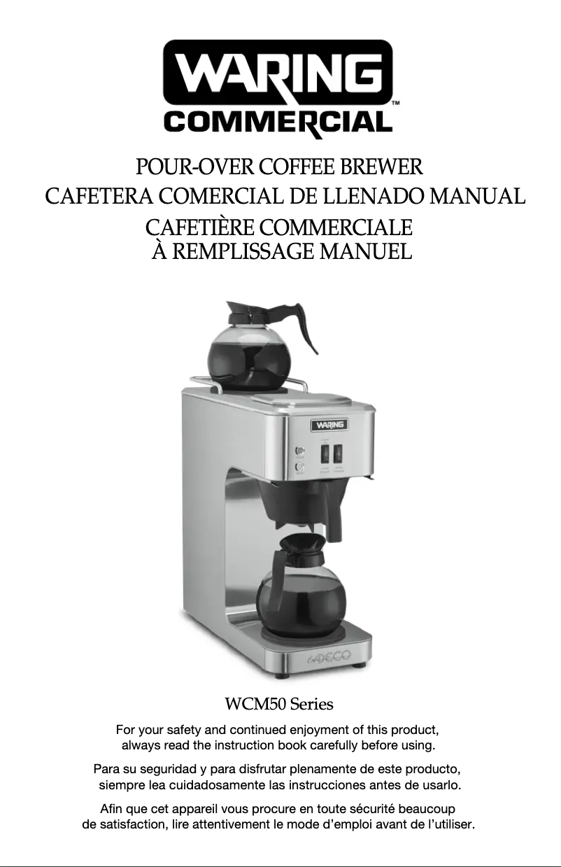 Page n°1 - Manuel utilisateur Waring Commercial Café Deco WCM50