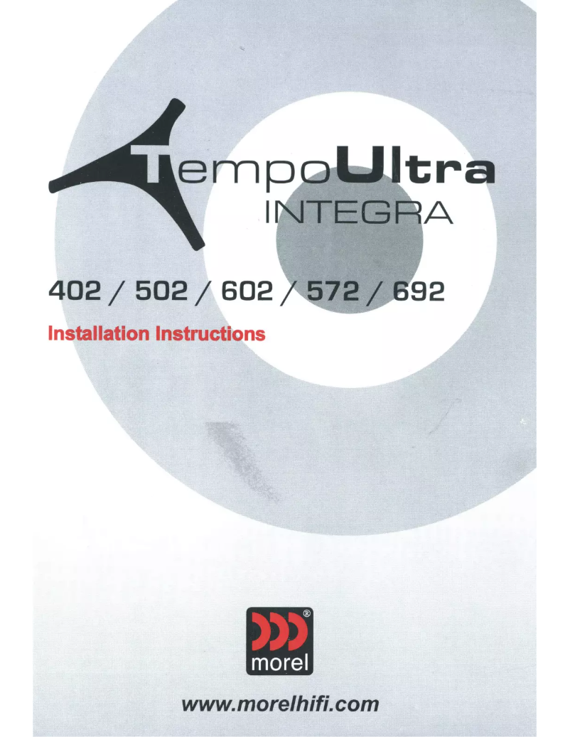 Page n°1 - Manuel utilisateur Morel Tempo Ultra 602 Integra